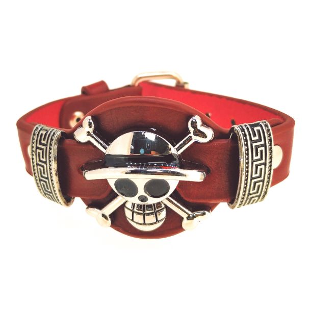 Pulsera Calavera One Piece Roja 25mm - Gemelolandia