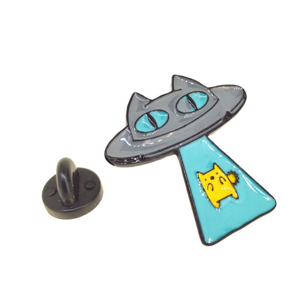 Pin de solapa Ovni Gato 29x28mm - Gemelolandia