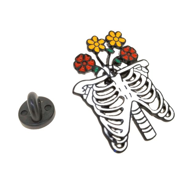 Pin de solapa Torso Esqueleto Floreado 34x25mm - Gemelolandia