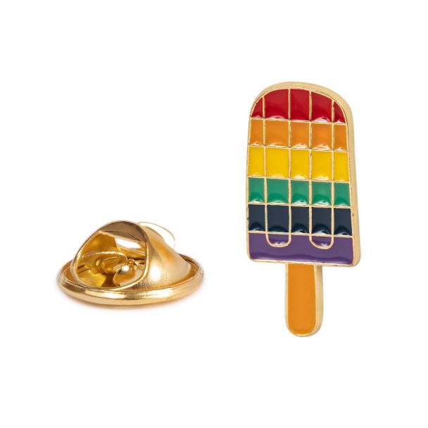 Pin de solapa helado arcoíris LGTBI - 36x15mm - orgullo gay