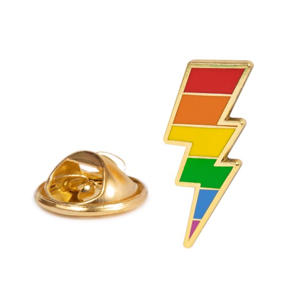 Pin rayo arcoíris representando el Orgullo lgtb - 30x10mm - Pin del orgullo gay