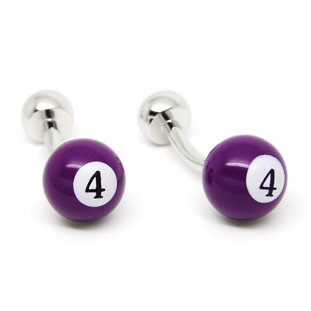 Gemelos Bola Billar Numero 4 Violeta - 1