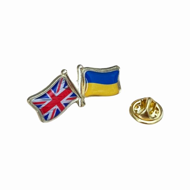 Pin de solapa Bandera de ucrania y UK - gemelolandia