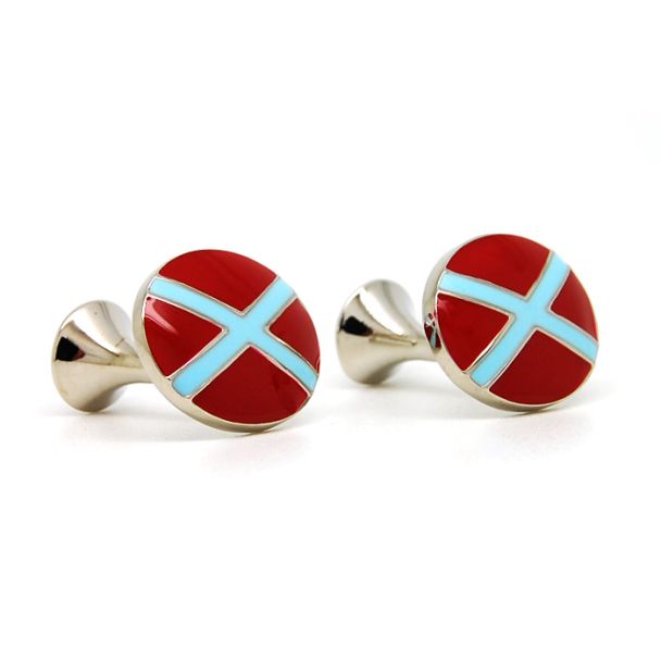 Gemelos para camisa de Bandera Red and Blue Cross 02