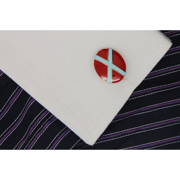 Gemelos para camisa de Bandera Red and Blue Cross 03