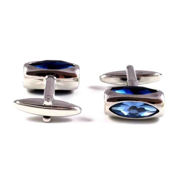 Gemelos para Camisa Wedding Steel Crystal Blue 02