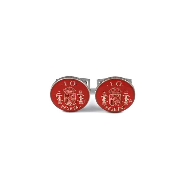 Gemelos para camisas Moneda de 10 Pesetas Roja Mod II 03