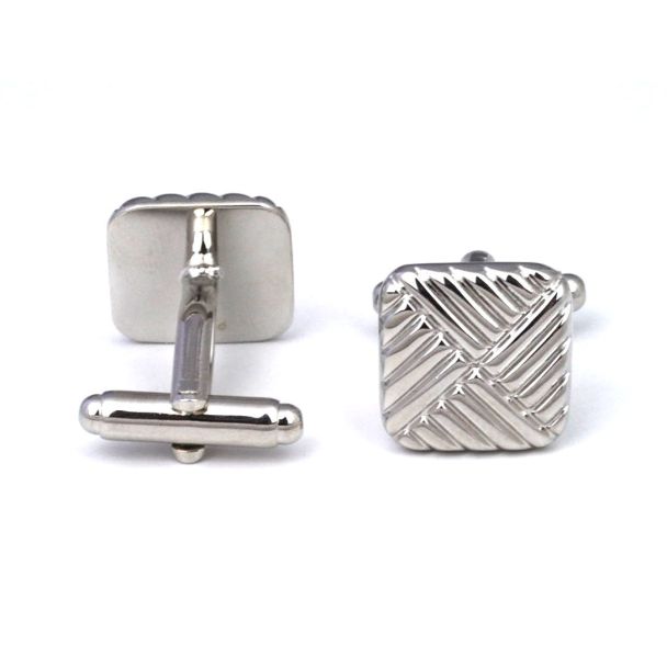 Stud Set Botones de Esmoquin y Gemelos Elegant Stripes in Steel 05