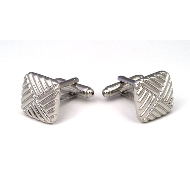 Stud Set Botones de Esmoquin y Gemelos Elegant Stripes in Steel 04