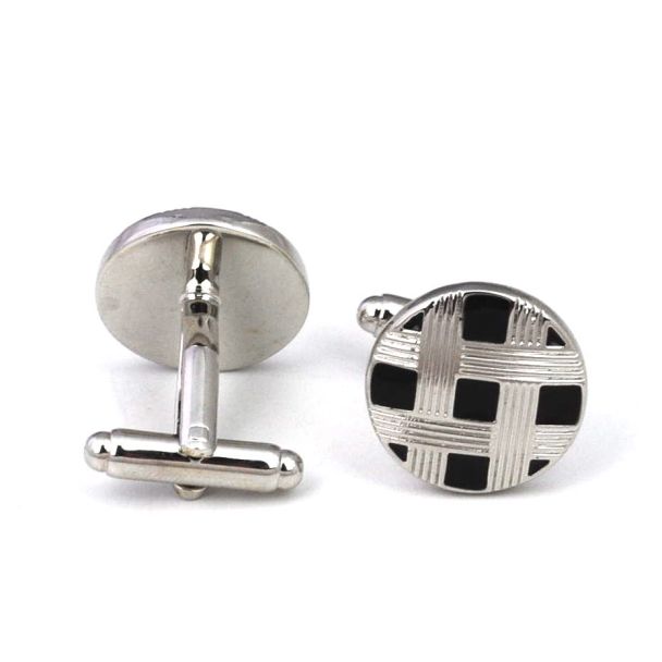 Stud Set Botones de Esmoquin y Gemelos Black and Steel Stripes 05