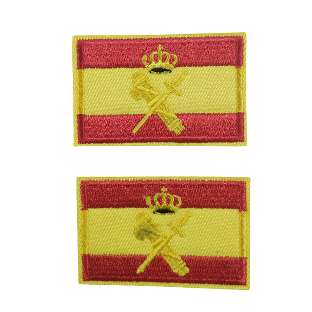 Pack 2 Parches Termoadhesivos Bandera España Guardia Civil 6x3,8cm - Gemelolandia