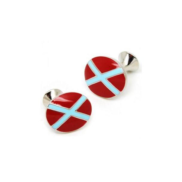 Gemelos para camisa de Bandera Red and Blue Cross 04