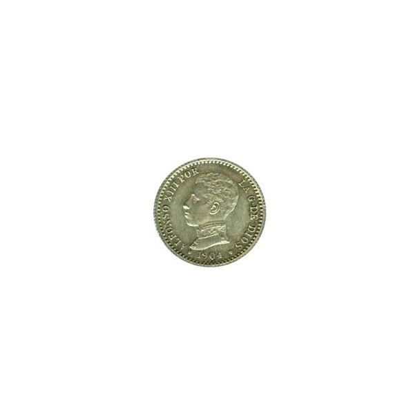 Gemelos para camisas Moneda de 50 Céntimos de Plata Alfonso XIII Año1904 05