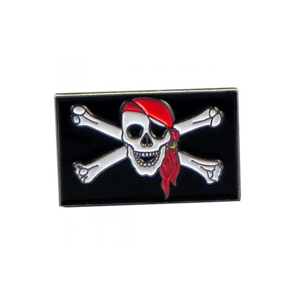 Pin de Solapa Bandera Pirata 25x15mm - Gemelolandia