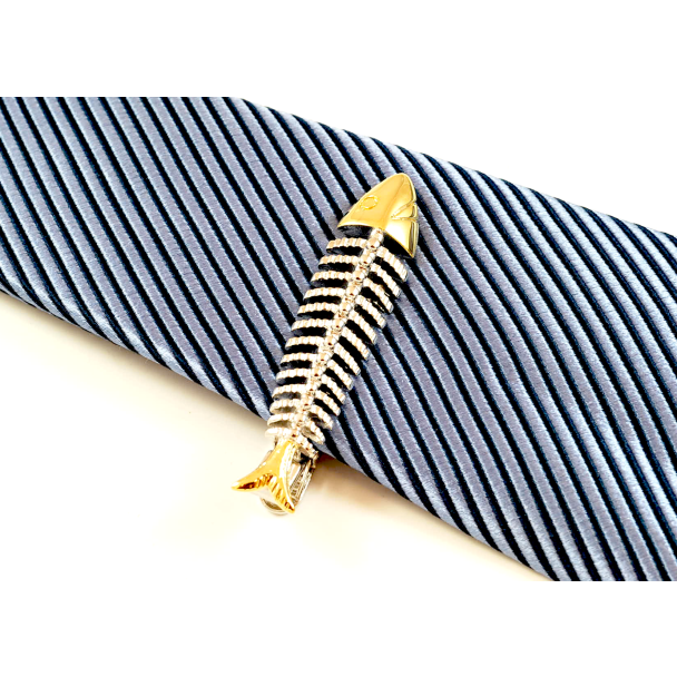 Pasador Raspa de Pescado Bone Fish Tie Clip