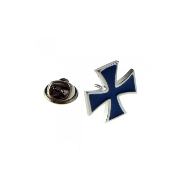 Pin de Solapa Cruz de Malta Blue 16mm - Gemelolandia