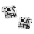 Gemelos para camisa Wedding Stripes in Square in Black 01