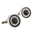 Gemelos para camisa Wedding Rounded Black Crystal 01