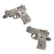 Gemelos para camisa Pistola Revolver Black Plated 01