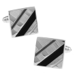 Gemelos para camisa Square Plateados Black and White 01