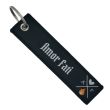 Double-sided embroidered Fabric Keychain with Amor Fati Phrase 13 x 3 cm