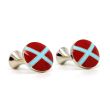 Gemelos para camisa de Bandera Red and Blue Cross 02