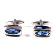 Gemelos para Camisa Wedding Steel Crystal Blue 01