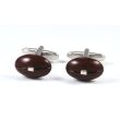 Gemelos para camisa Balon de Rugby Marron 01