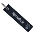 Double-sided embroidered Fabric Keychain with Sympatheia Phrase 13 x 3 cm