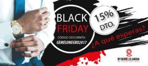 Black Friday en Gemelolandia - Usa el código descuento GemeloNegro2017 y aprovecha el 15% de descuento comprando gemelos para camisa